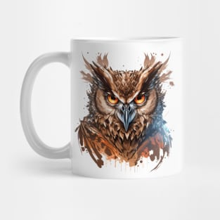 Owl Portrait Animal Painting Wildlife Outdoors Adventure Mug